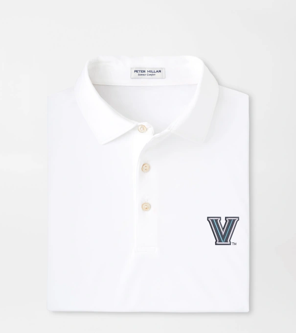 Villanova Solid Performance Jersey Polo in White