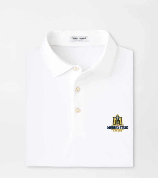 Murray State Solid Performance Jersey Polo in White
