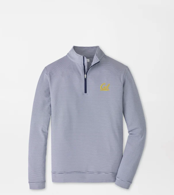 University of California Berkeley Perth Sugar Stripe Performance Quarter-Zip in Navy/White
