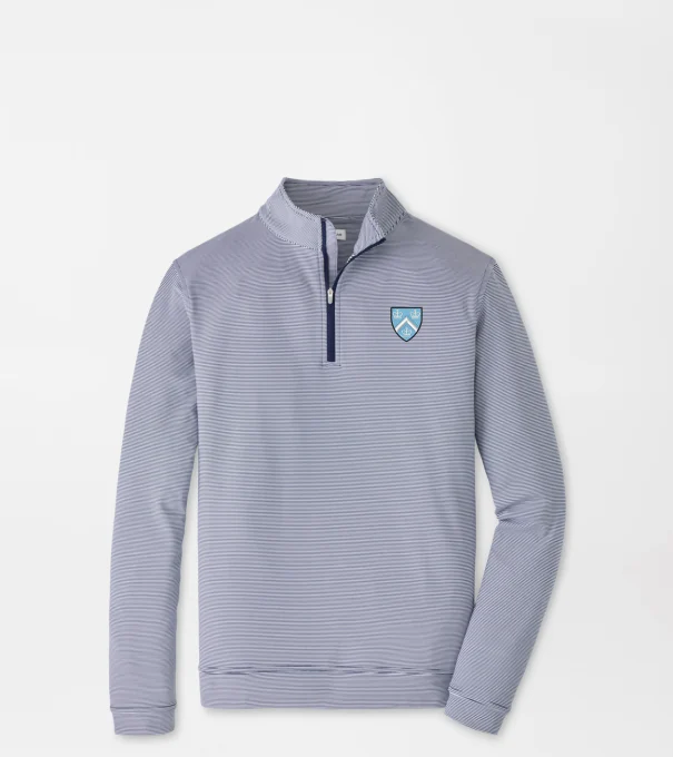 Columbia Perth Sugar Stripe Performance Quarter-Zip in Navy/White
