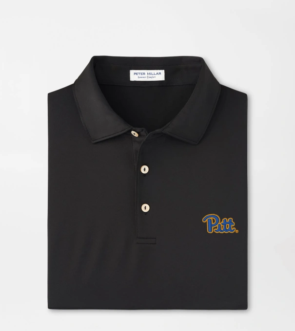 Pittsburgh Solid Performance Jersey Polo in Black