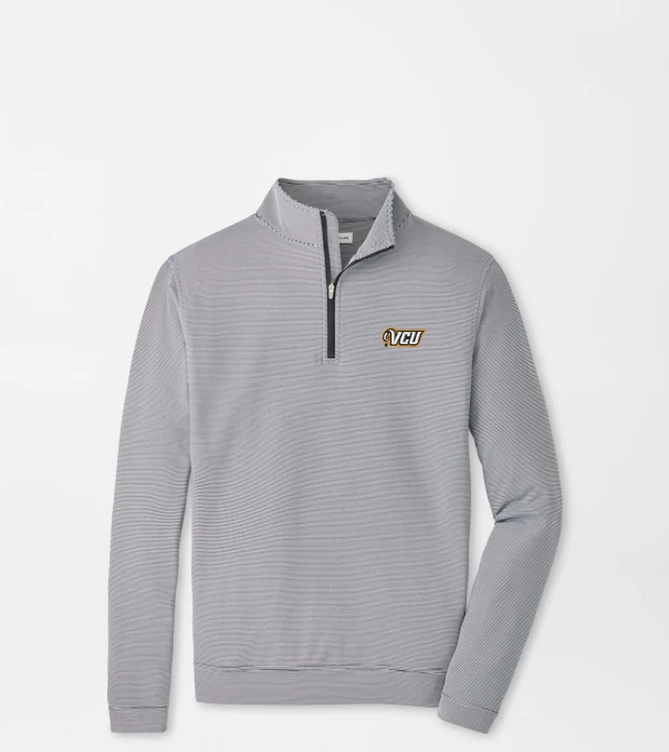 VCU Perth Sugar Stripe Performance Quarter-Zip in Black/White
