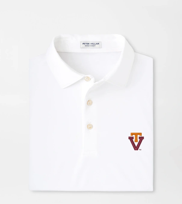 Virginia Tech Vault Solid Performance Jersey Polo in White