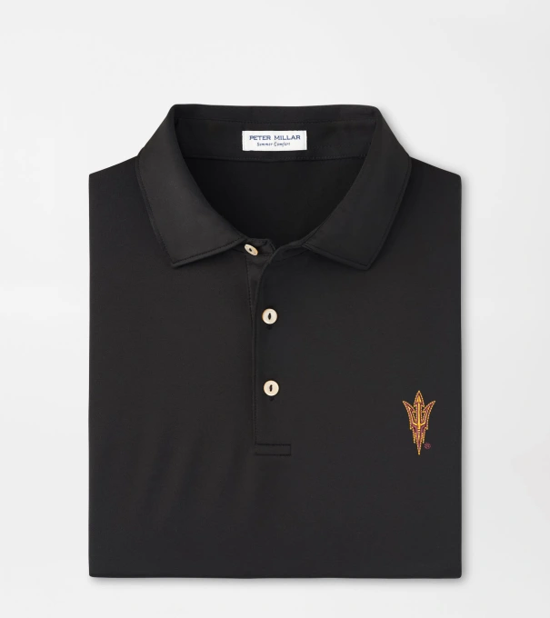 Arizona State Solid Performance Jersey Polo in Black