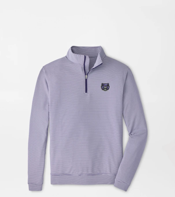 Central Arkansas Perth Sugar Stripe Performance Pullover in Purple2/White