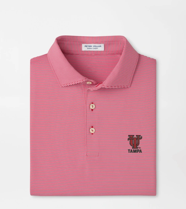 Tampa Jubilee Stripe Performance Polo in Red3