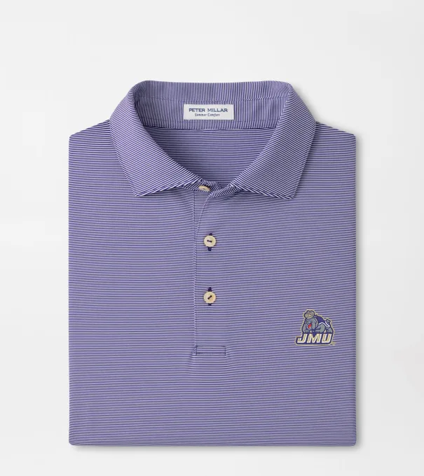 James Madison University Jubilee Stripe Performance Polo in Purple2/White