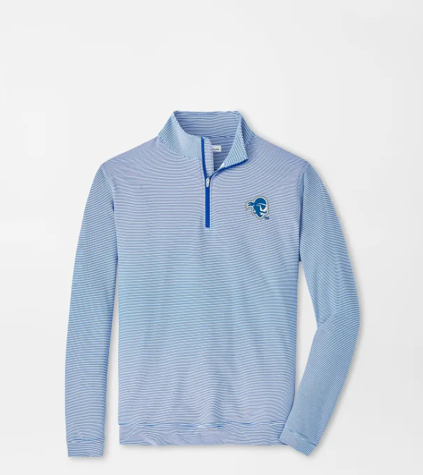 Seton Hall Perth Sugar Stripe Performance Quarter-Zip in Blue3/White