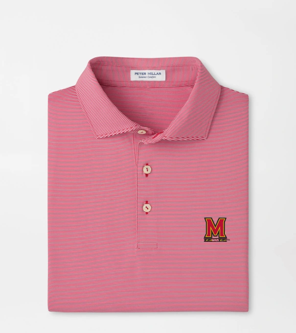 Maryland Jubilee Stripe Performance Polo in Red3