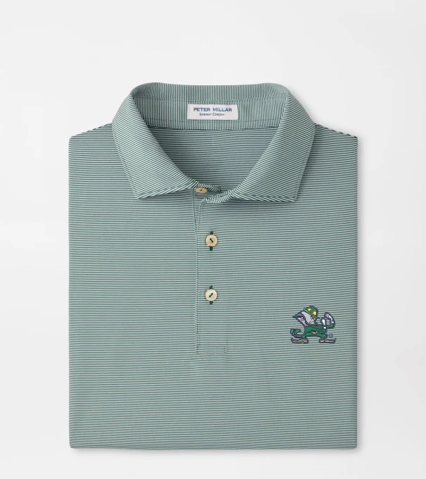 Notre Dame Fighting Irish Jubilee Stripe Performance Polo in Green1