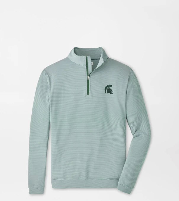 Michigan State Spartans Perth Sugar Stripe Performance Quarter-Zip in Green1/White