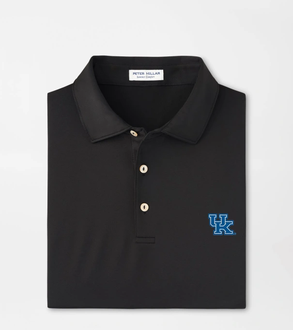 Kentucky Solid Performance Jersey Polo in Black