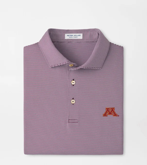 Minnesota Jubilee Stripe Performance Polo in Maroon3