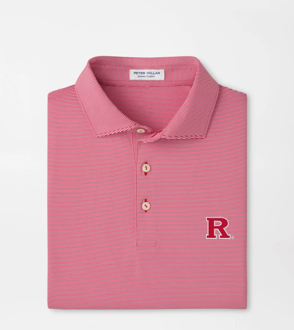 Rutgers Jubilee Stripe Performance Polo in Red3