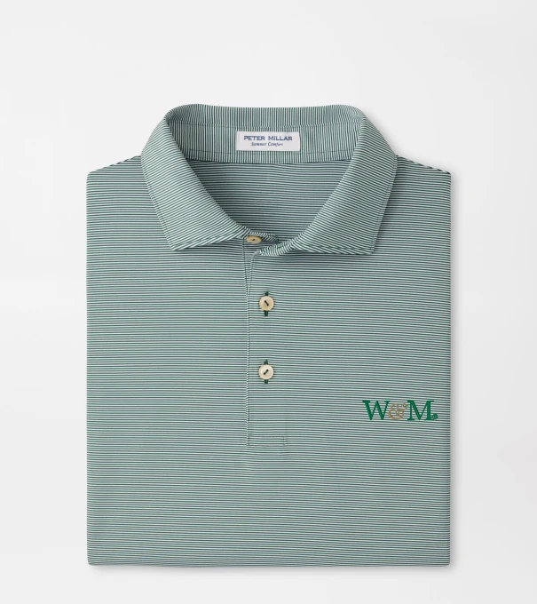 William & Mary Jubilee Stripe Performance Polo in Green1