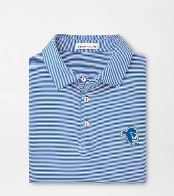 Seton Hall Jubilee Stripe Performance Polo in Blue3