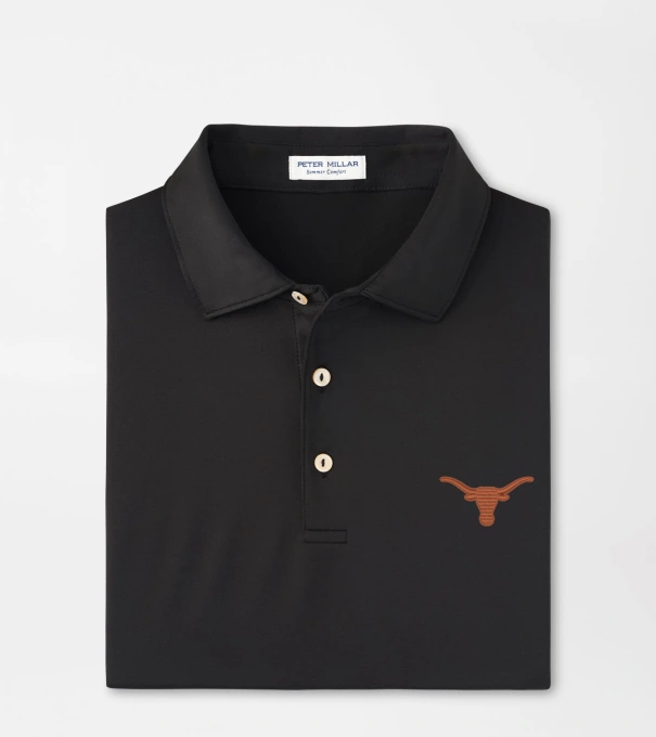 Texas Solid Performance Jersey Polo in Black