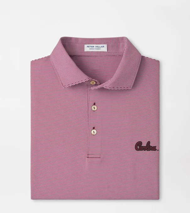 South Carolina Script Jubilee Stripe Performance Polo in Maroon2