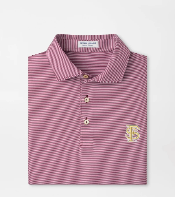 Florida State Jubilee Stripe Performance Polo in Maroon2