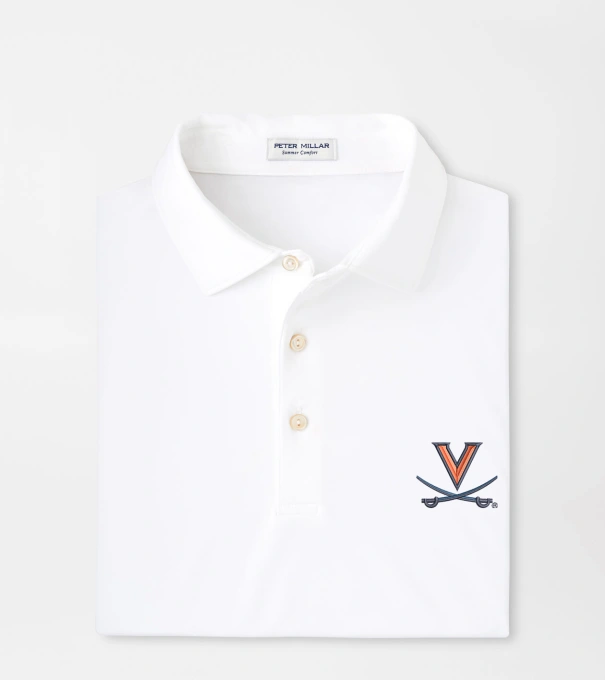 Virginia Solid Performance Jersey Polo in White