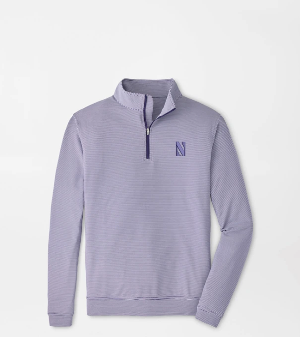 Northwestern Perth Sugar Stripe Performance Quarter-Zip in Purple2/White