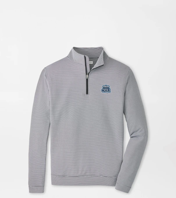 Old Dominion University Perth Sugar Stripe Performance Quarter-Zip in Black/White