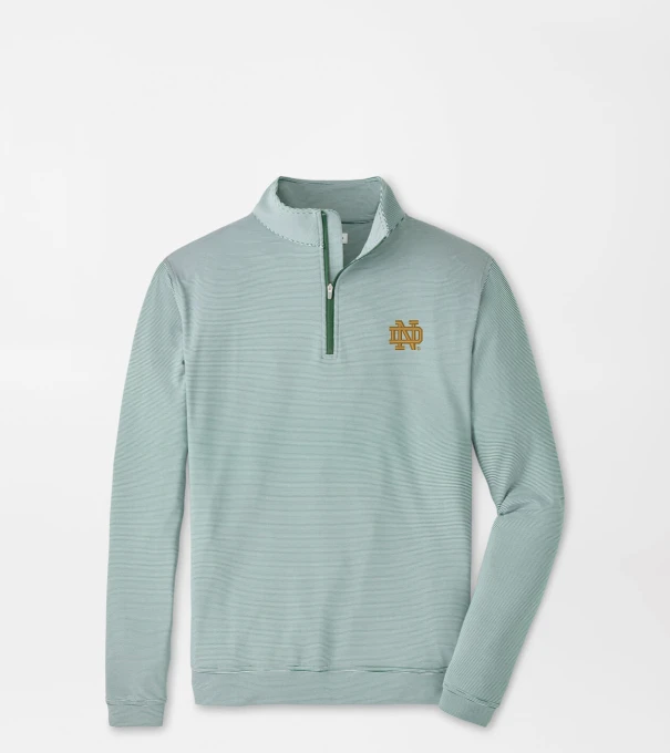 Notre Dame Perth Sugar Stripe Performance Quarter-Zip in Green1/White