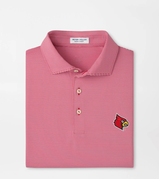 Louisville Jubilee Stripe Performance Polo in Red3