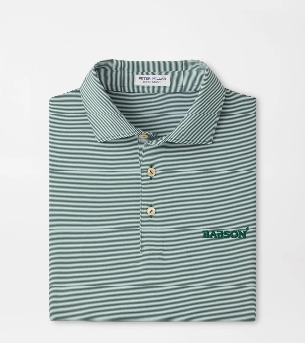Babson Jubilee Stripe Performance Polo in Green1