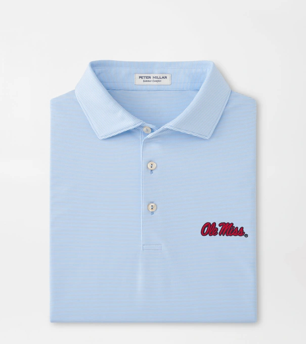 Ole Miss Jubilee Performance Jersey Polo in Cottage Blue