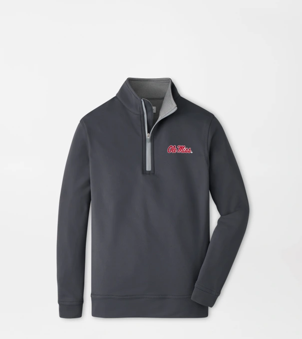 Ole Miss Perth Youth Performance Quarter-Zip in Iron