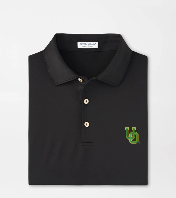 Oregon Vault Solid Performance Jersey Polo in Black