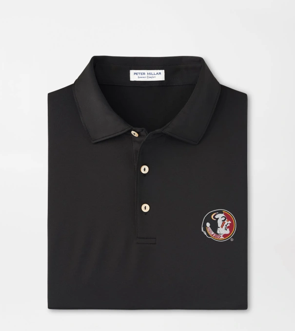 Florida State Vault Solid Performance Jersey Polo in Black