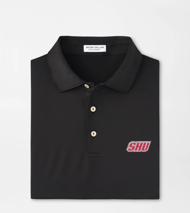 Sacred Heart University Solid Performance Jersey Polo in Black