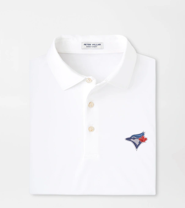 Toronto Blue Jays Solid Performance Jersey Polo in White