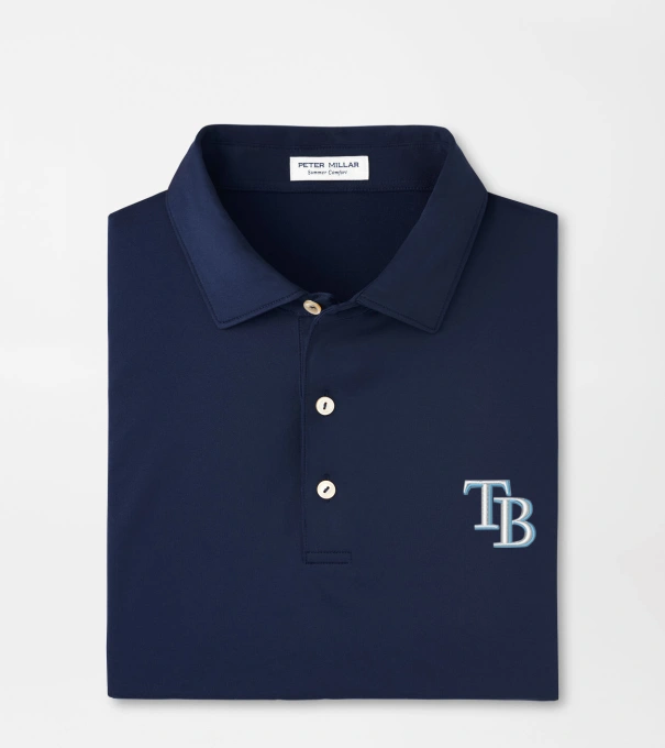 Tampa Bay Rays Solid Performance Jersey Polo in Navy