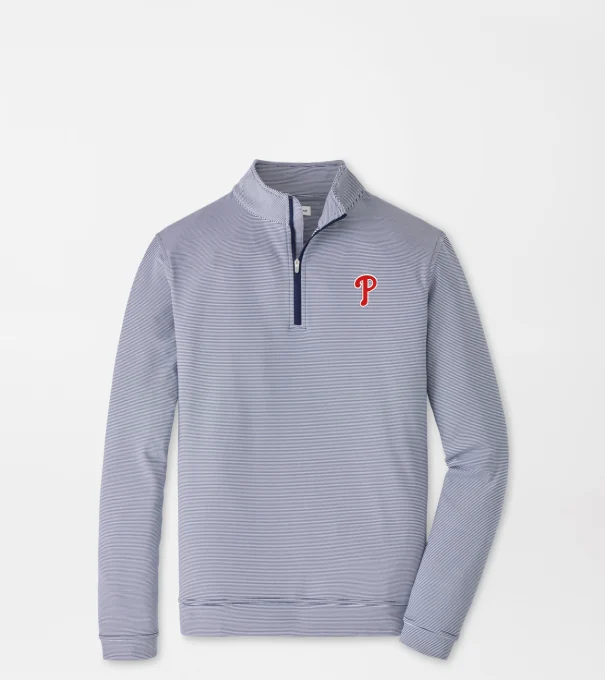 Philadelphia Phillies Perth Sugar Stripe Performance Quarter-Zip in Navy/White