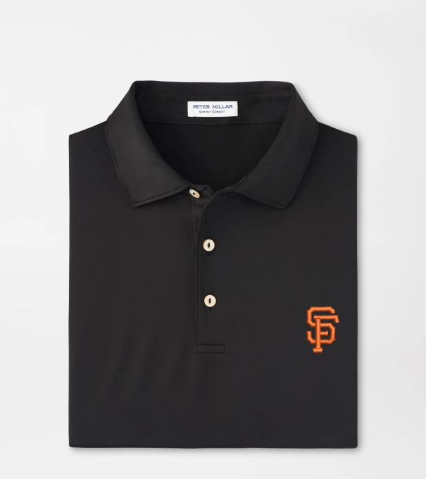 San Francisco Giants Solid Performance Jersey Polo in Black