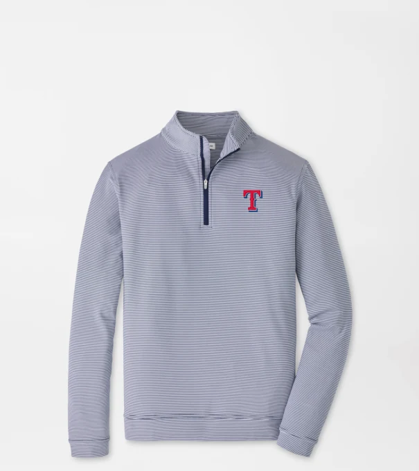 Texas Rangers Perth Sugar Stripe Performance Quarter-Zip in Navy/White