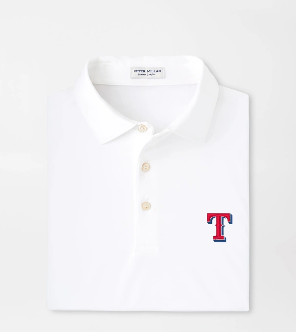 Texas Rangers Solid Performance Jersey Polo in White
