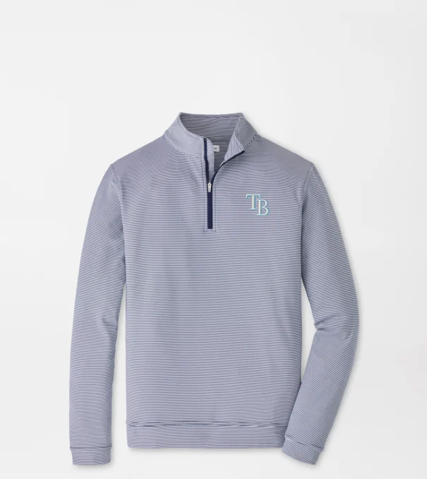 Tampa Bay Rays Perth Sugar Stripe Performance Quarter-Zip in Navy/White