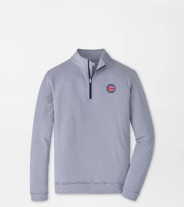Chicago Cubs Perth Sugar Stripe Performance Quarter-Zip in Navy/White
