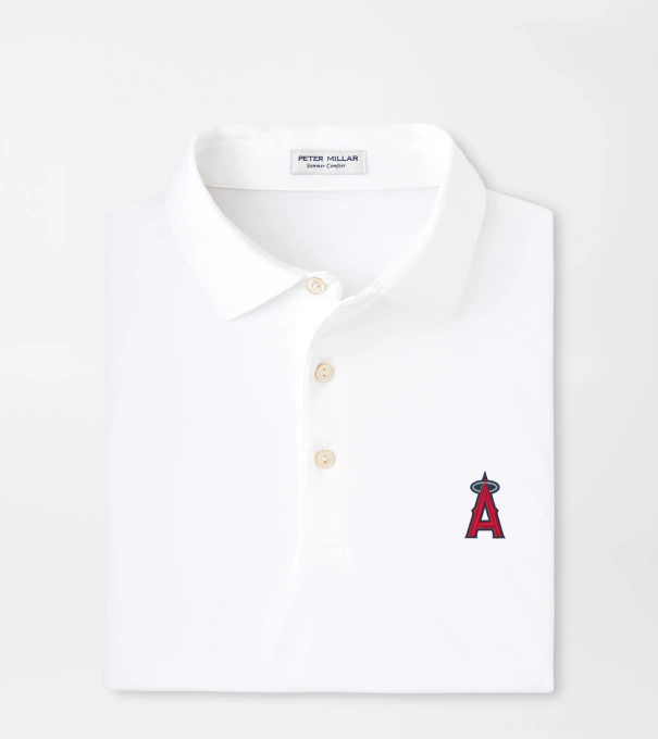 Los Angeles Angels Solid Performance Jersey Polo in White