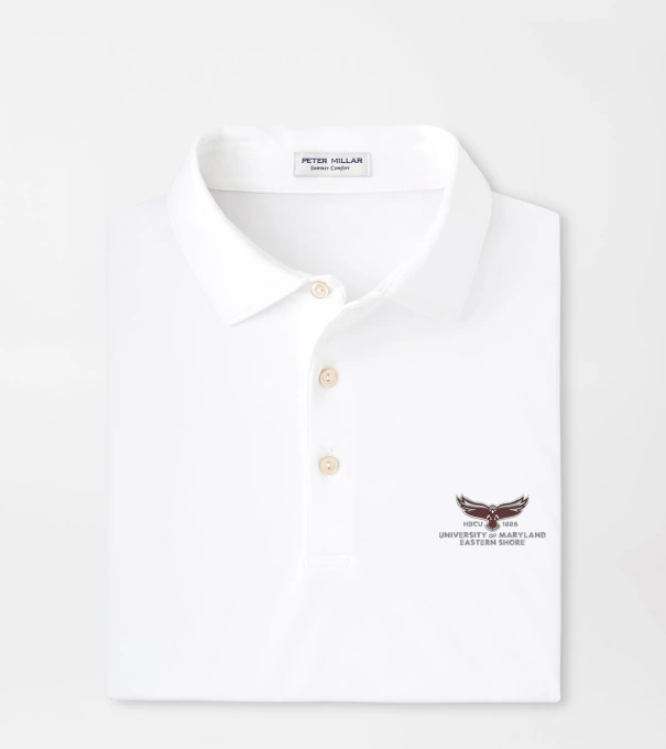 Maryland Eastern Shore Solid Performance Jersey Polo in White
