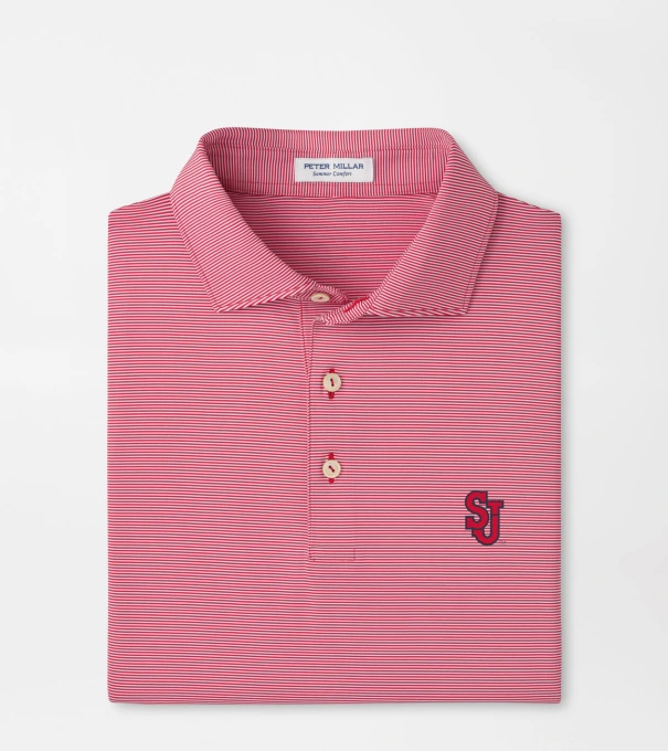St. Johns University Jubilee Stripe Performance Polo in Red3