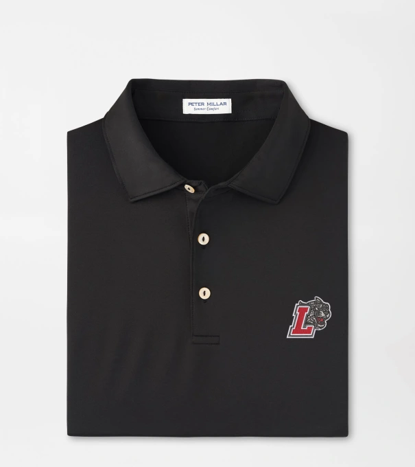 Lafayette College Solid Performance Jersey Polo in Black