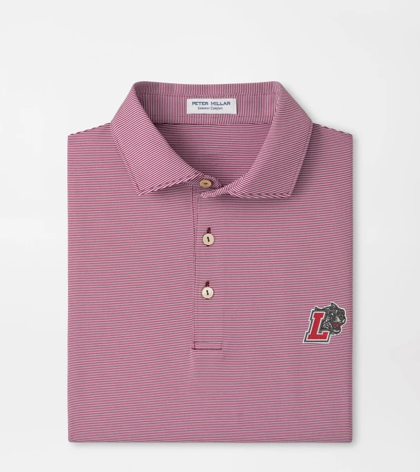 Lafayette College Jubilee Stripe Performance Polo in Maroon2