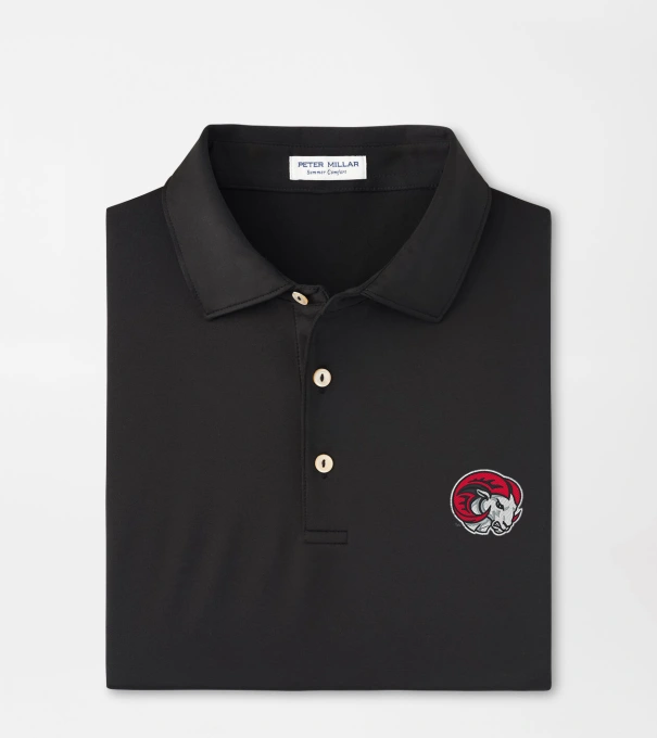 Winston Salem State Solid Performance Jersey Polo in Black