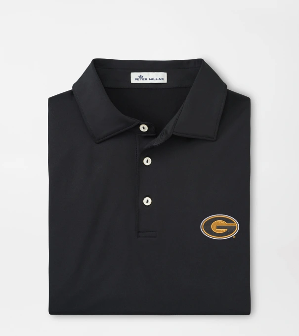 Grambling State Solid Performance Jersey Polo in Black
