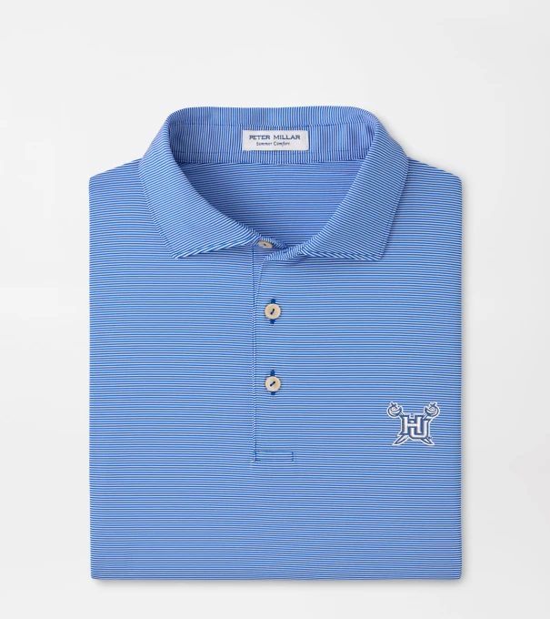 Hampton University Jubilee Stripe Performance Polo in Blue3